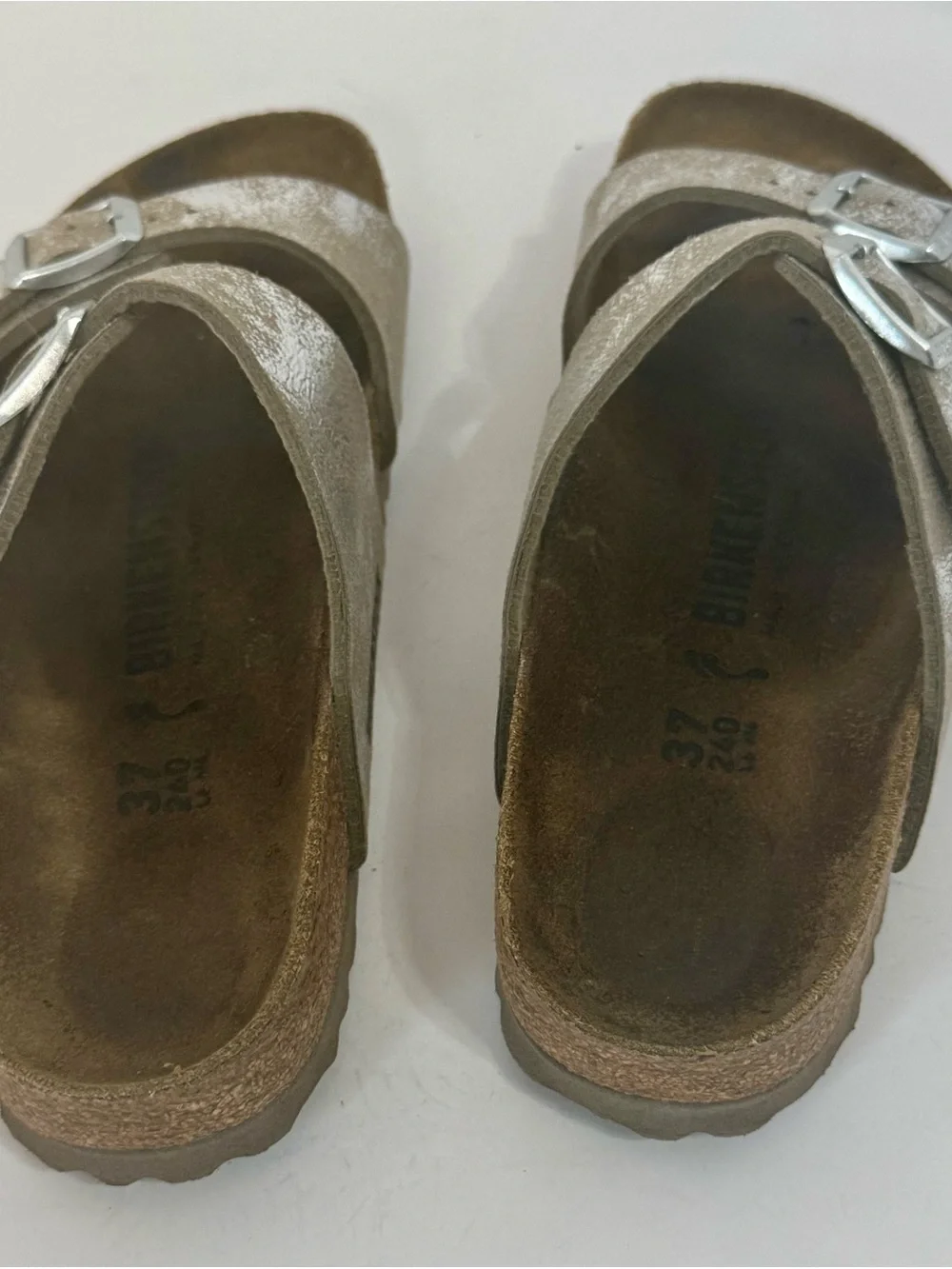 Women’s Arizona Burnished Silver Birkenstock Sandals